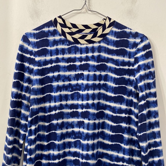Tory Burch Hollie Tie Dye Striped Long Sleeve Cotton Dress Shift Dress S - Picture 6 of 14